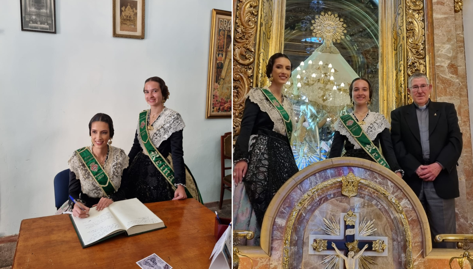 Las Reinas de las Fiestas visitan la Basílica de Lledó